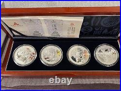 China 2008 Beijing Olympics Series III Silver Coin 4-pc Set With Box & COA