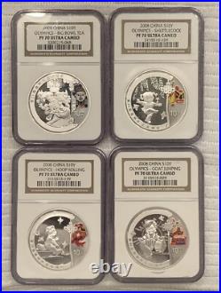 China 2008 Beijing Proof Olympics Series I Silver Coin 4-pc Set NGC PF 70 PR70