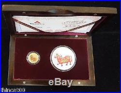 China 2009 Ox Colored Gold and Silver Coins Set