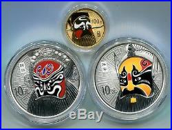 China 2010 Peking Opera Facial Mask(1st Issue) Gold and Silver Coins Set