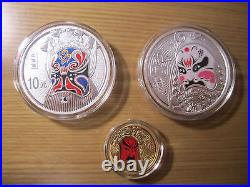 China 2011 Peking Opera Facial Mask(2nd Issue) Gold and Silver Coins Set
