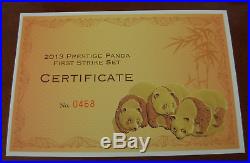 China 2013 Gold 5 Coin Full Prestige Panda First Strike Set All Coins PCGS MS70