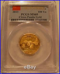 China 2013 Gold 5 Coin Full Prestige Panda First Strike Set All CoinsPCGS MS-69
