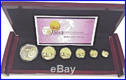 China 2013 Panda Gold Silver 6 Coins Set Bear Snake Box COA Mintage-500