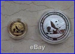 China 2016 Gold + Silver Commemorative Panda Coins Set-Returned Overseas Chinese