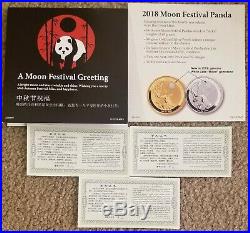 China 2018 1 Oz 88g Silver Panda Jade Moon Festival 3 Coin Set NGC PF 70 FDOI