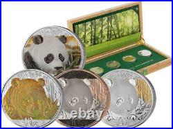 China 2018 4 x 10 Yuan Panda Silver Investment Coin Prestige-Set Silver Coins