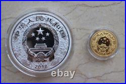 China 2018 Dog Colorized Gold and Colorized Silver Coins Set