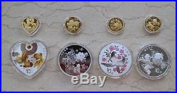 China 2018 One Set of 8 Pcs Gold and Silver Coins Chinese Auspicious Culture