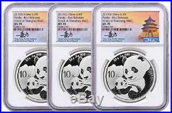 China 2019 30-gram Silver Panda (S, G, Y) 3 coin destination set First release