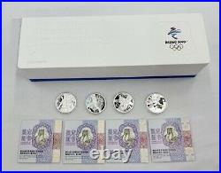 China 2022 One Set (4 Pcs of 15g Silver Coins, 2nd Issue) Olympic Winter Games