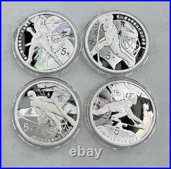China 2022 One Set (4 Pcs of 15g Silver Coins, 2nd Issue) Olympic Winter Games