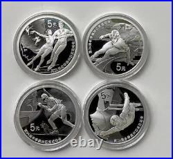 China 2022 One Set (4 Pcs of 15g Silver Coins) XXIV Winter Games