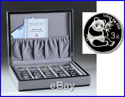 China 25th Anniversary Silver Panda 2007 Proof Set (Box+CoA) 25 Coins / 6.25oz