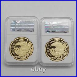 China 2x30g Gilt Silver Medals + 10x5g Silver Notes + 2017 Silver Panda Coin Set