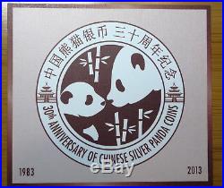 China 3 Oz. Silver Panda Coin/bar Set 2013. Boxed With C. O. A