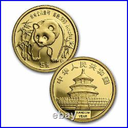 China 5-Coin Gold Panda Proof Set (Random Year 1986-1994, Sealed) SKU#217782