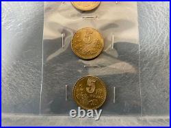 China 5 Jiao Coin Set 1992 1993 Plum Blossom Rare Collector's Coins