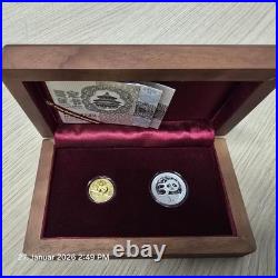 China 50 + 3 Yuan 2012 30th Anni China Panda Gold Coin Gold Silver Set BOX + COA China 50 + 3 Yuan 2012 30th Anni China Panda Gold Coin Gold Silver Set BOX + COA