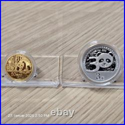 China 50 + 3 Yuan 2012 30th Anni China Panda Gold Coin Gold Silver Set BOX + COA