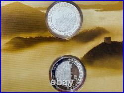 China 55th Anniversary PRC Stamp Album Set with 2x 55g 999 Silver Coins + 3 Books