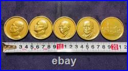China 70th Anniversary Coin Set of 5, Slightly Scratched, Vintage Collectible