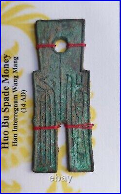 China, A set of early bronze cast coins on a cardboard 400 BC 14 AD