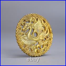 China Collectible copper-gold hollow-engraved flower-pattern coins collection