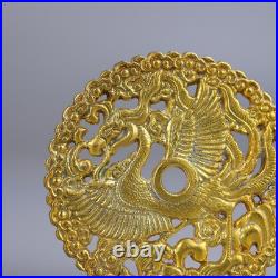 China Collectible copper-gold hollow-engraved flower-pattern coins collection