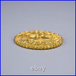 China Collectible copper-gold hollow-engraved flower-pattern coins collection