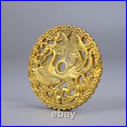 China Collectible copper-gold hollow-engraved flower-pattern coins collection
