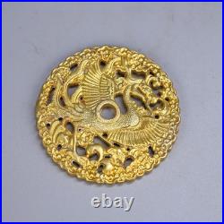 China Collectible copper-gold hollow-engraved flower-pattern coins collection