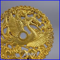 China Collectible copper-gold hollow-engraved flower-pattern coins collection