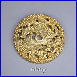 China Collectible copper-gold hollow-engraved flower-pattern coins collection