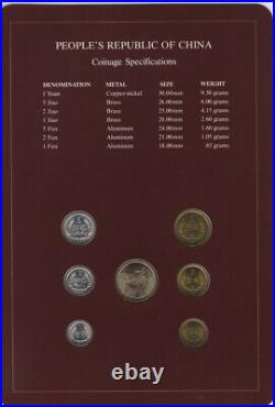 China Complete Prc Set In Franklin Mint Coins Of All Nations Card. 1977-81