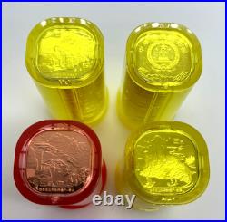 China Famous Mountain 5 Yuan Coin Series, UNC, 4 Rolls, Full Set