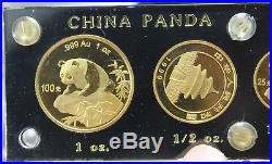 China Gold Panda 1999 Large Date Plain 1 5 COIN SET Gold Coins
