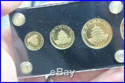 China Gold Panda 1999 Large Date Plain 1 5 COIN SET Gold Coins