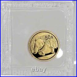 China Gold Panda Coin 1/10 oz BU Mint Sealed Random Date 14K Gold Plated