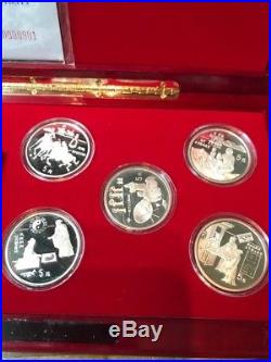 China Inventions And Discoveries Abacus 5 Coin Silver Set