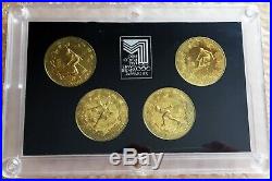 China PRC, 1980 Winter Olympics Set of Yuan Brass Coins (4), Krause #19-22 Proof