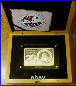 China Panda 3 Oz. Silver Coin/bar Set 2013. In Box Of Issue With Coa