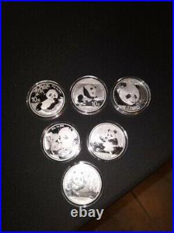 China Panda Silver Coins! (SET OF 6)