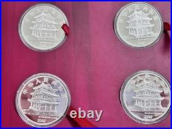 China Peking Opera Coloured Proof 1oz. 999 Silver 10 Yuan 4-coin boxed set 2002