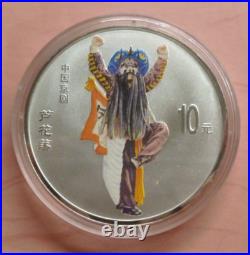 China Peking Opera Coloured Proof 1oz. 999 Silver 10 Yuan 4-coin boxed set 2002