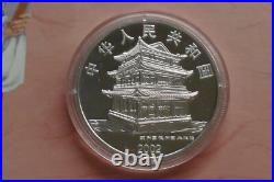 China Peking Opera Coloured Proof 1oz. 999 Silver 10 Yuan 4-coin boxed set 2002