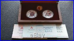 China / Peking Opera Mask Gold Silver Set 2011 / Complete Etui +Coins + Coas