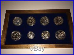 China RARE 1980 Olympic Silver Proof Piedfort Proof Coins Complete Set