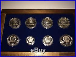 China RARE 1980 Olympic Silver Proof Piedfort Proof Coins Complete Set