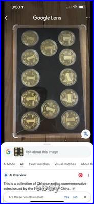 China Shenyang Mint Official Zodiac Medal 12Pcs Set / Gold Gilded, 1981 1992